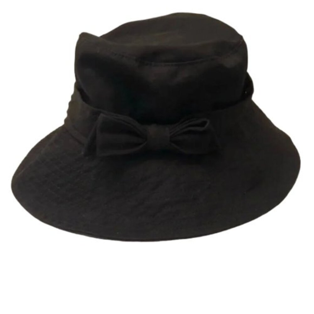 Coach Black Bucket Hat with Bow Authentic Size Small P/S EUC #7787